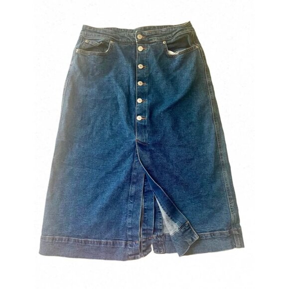 Denim Skirt - Midi Length with Slits - Size 30 - Picture 1 of 4